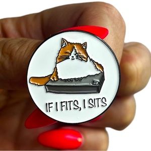 If it Fits, I Sit - Cute Cat Enamel Pin